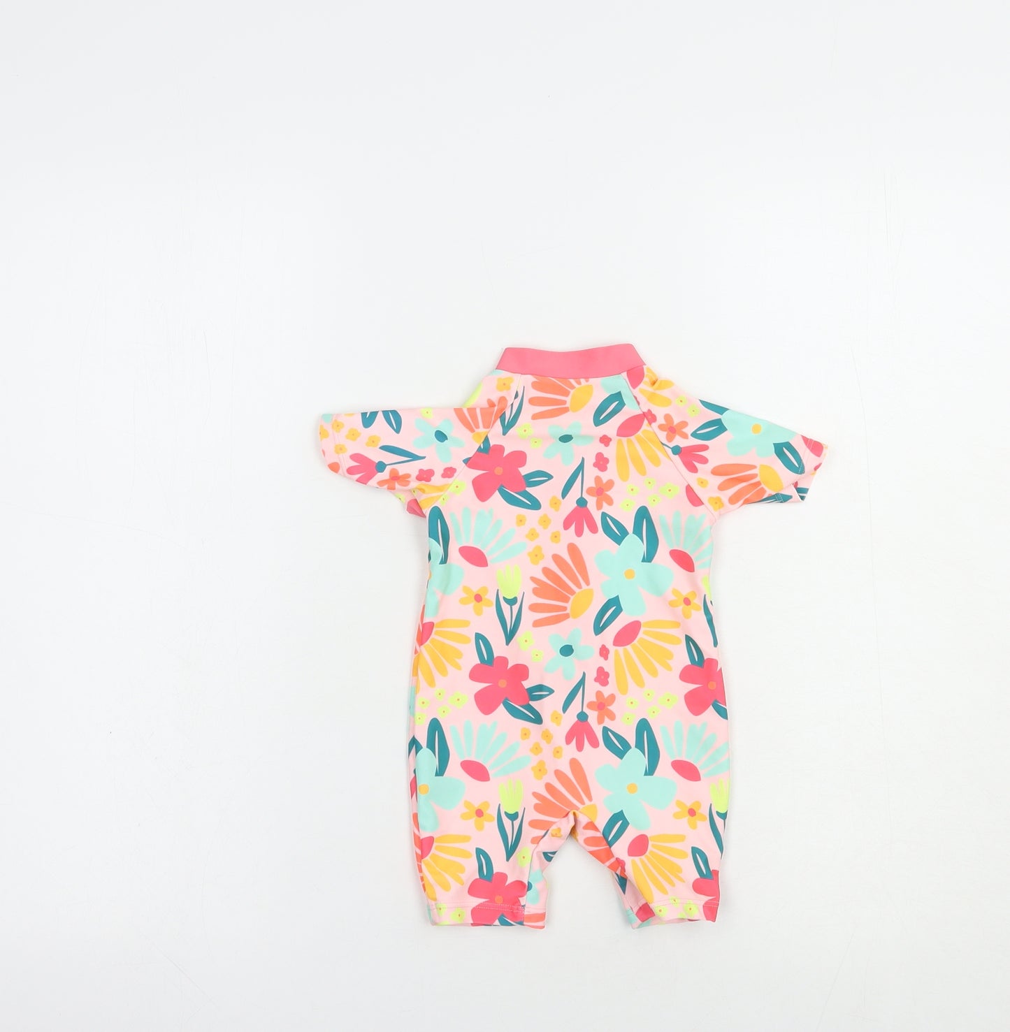 Matalan Baby Multicoloured Floral Polyester Romper One-Piece Size 3-6 Months  Zip - Beach/Swim
