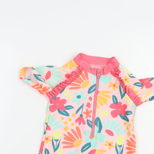 Matalan Baby Multicoloured Floral Polyester Romper One-Piece Size 3-6 Months  Zip - Beach/Swim