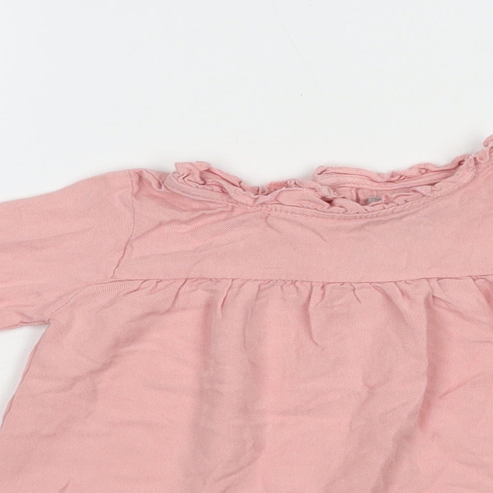 Primark Baby Pink  Viscose A-Line  Size 9-12 Months  Round Neck Button