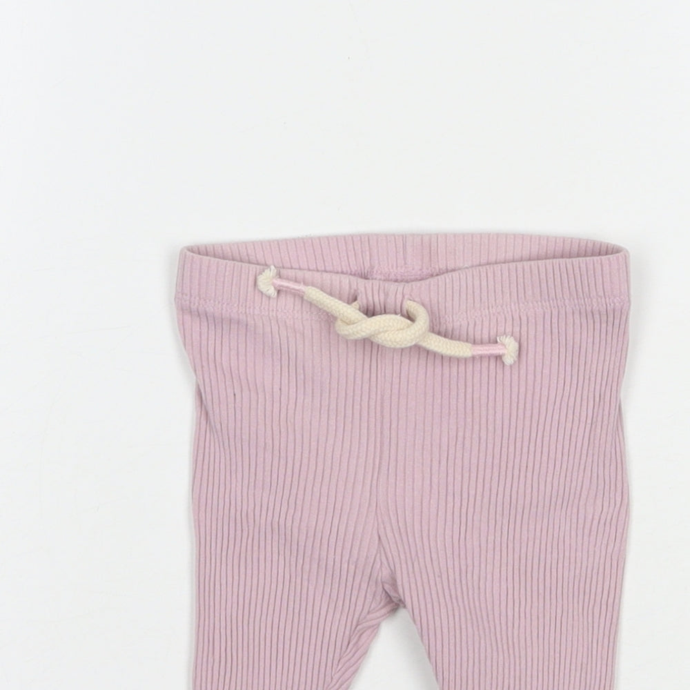 NEXT Baby Pink  Cotton Jogger Leggings Size 6-9 Months  Drawstring