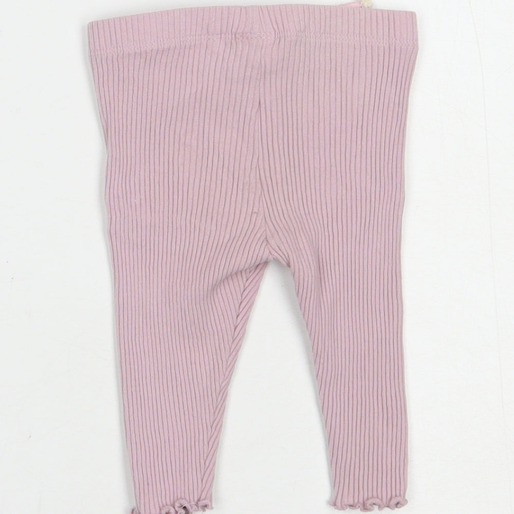 NEXT Baby Pink  Cotton Jogger Leggings Size 6-9 Months  Drawstring