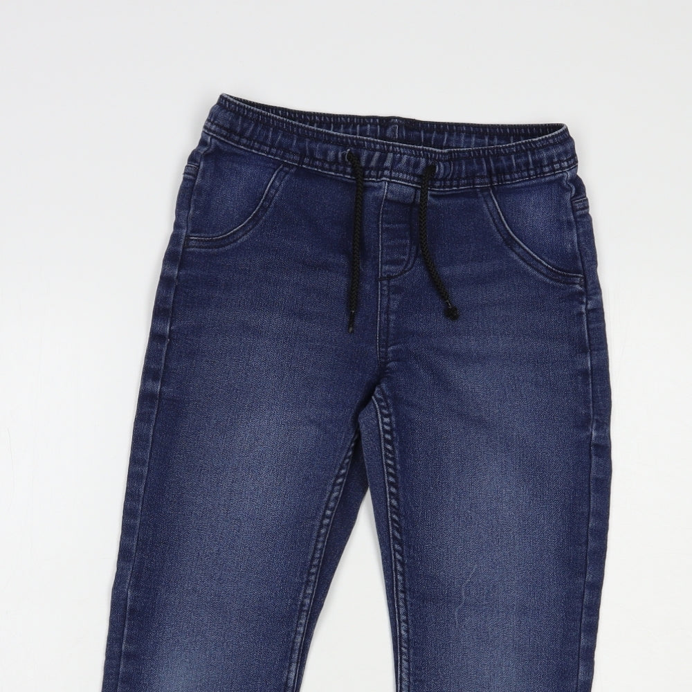 Pepperts Boys Blue  Cotton Tapered Jeans Size 10-11 Years  Regular Drawstring