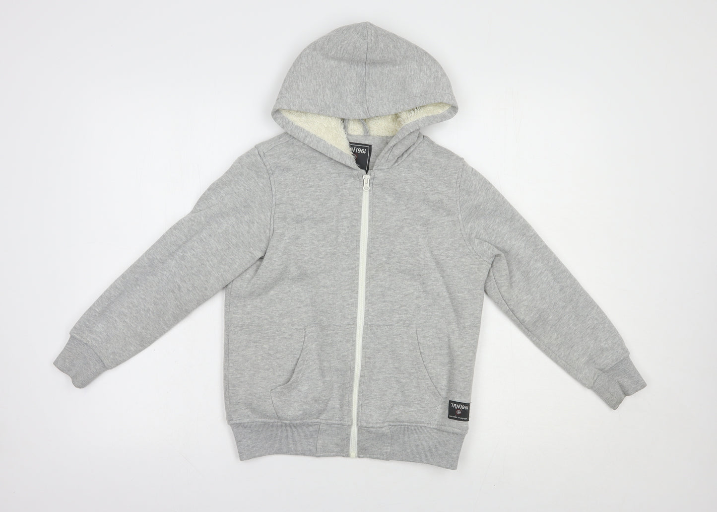 Terranova Girls Grey  Polyester Full Zip Hoodie Size 8-9 Years  Zip