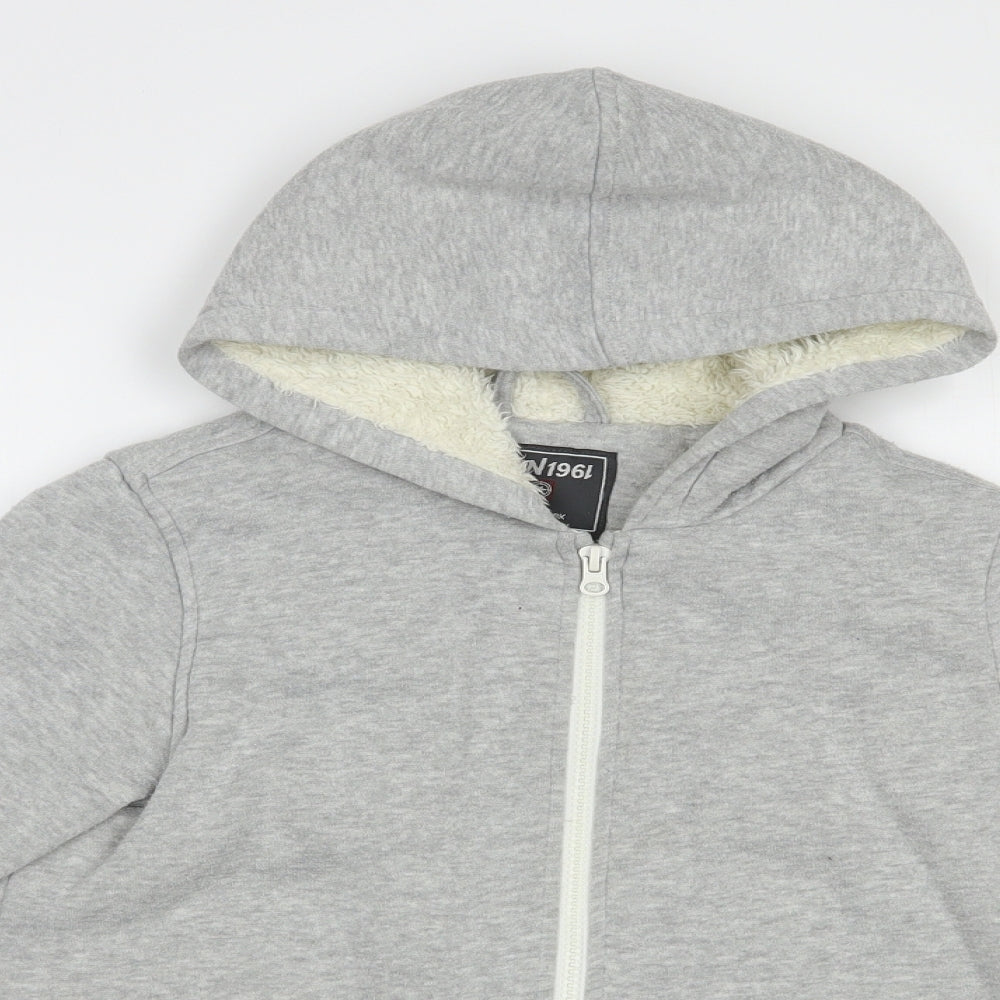 Terranova Girls Grey  Polyester Full Zip Hoodie Size 8-9 Years  Zip