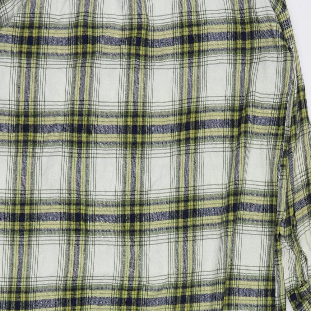 Noisy may Womens Green Plaid Cotton Shirt Dress  Size XL  Collared Button
