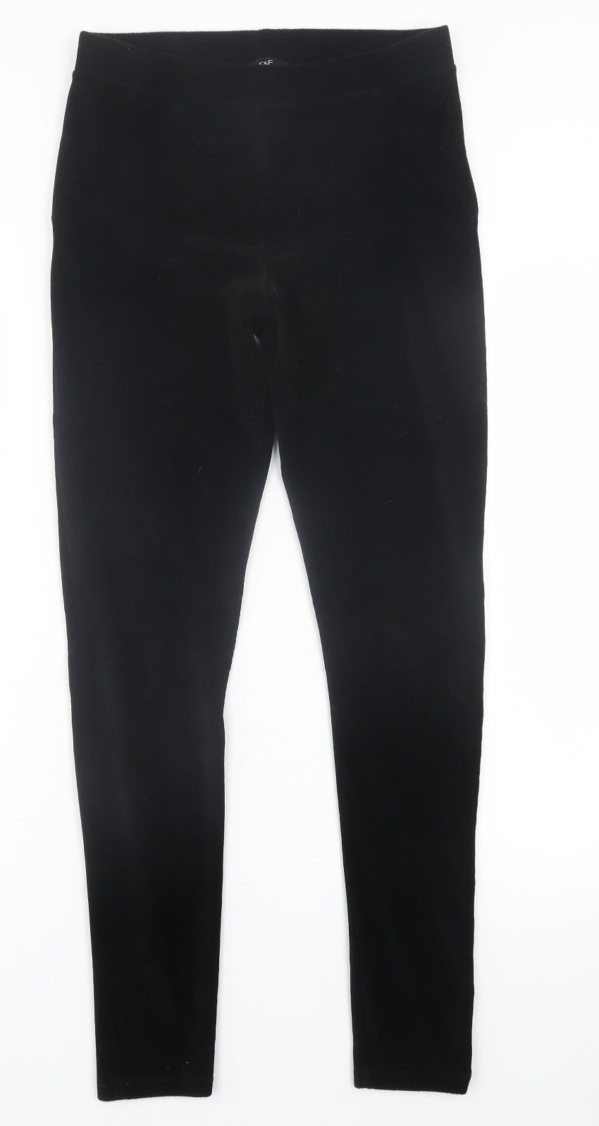 F&F Womens Black  Polyester Capri Leggings Size 12 L29 in