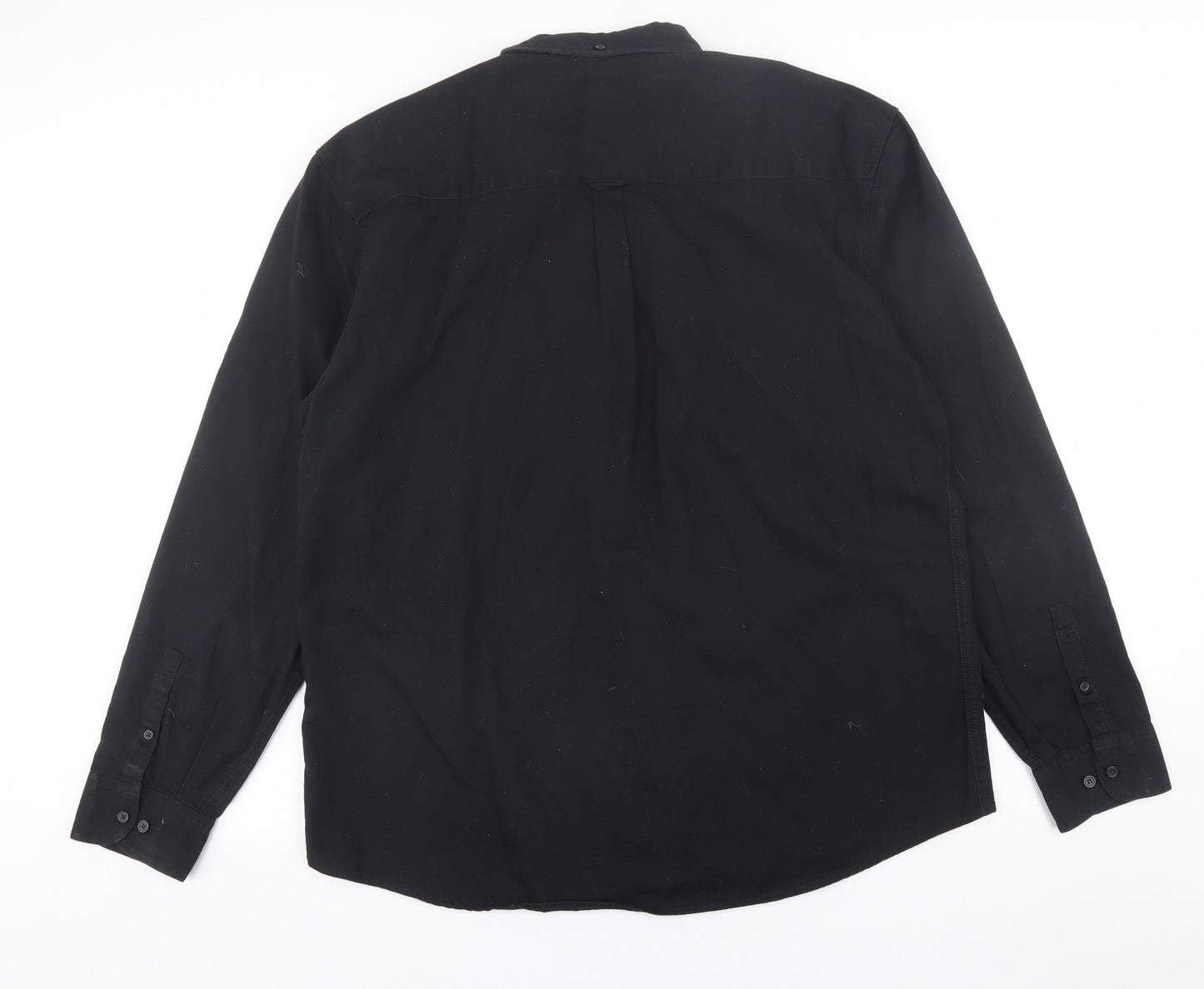 Primark Mens Black  Cotton  Button-Up Size 2XL Collared Button