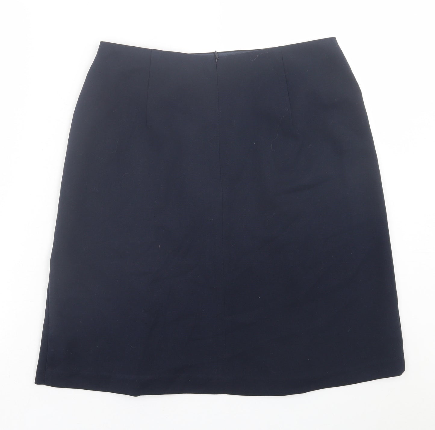Marks and Spencer Womens Blue  Polyester A-Line Skirt Size 12   Zip