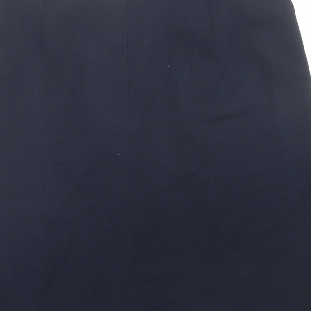 Marks and Spencer Womens Blue  Polyester A-Line Skirt Size 12   Zip