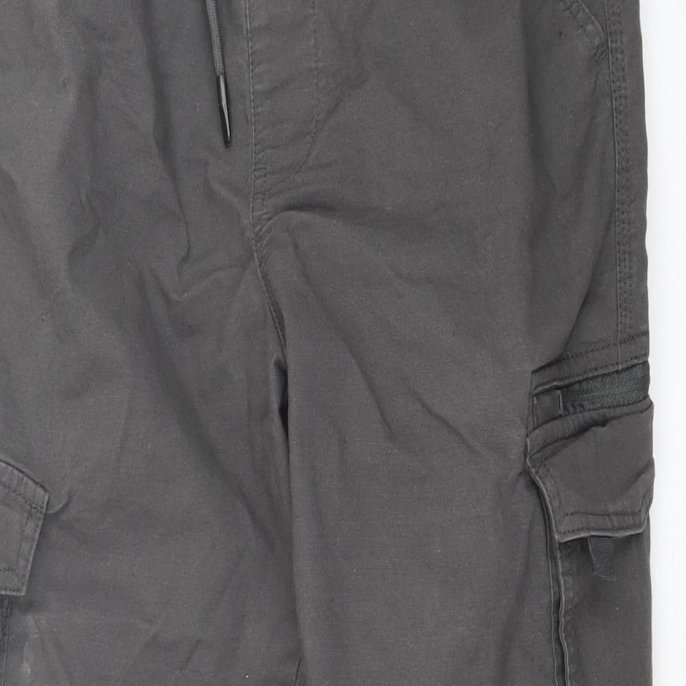Denim & Co. Mens Grey  Cotton Cargo Trousers Size L L31 in Regular Tie