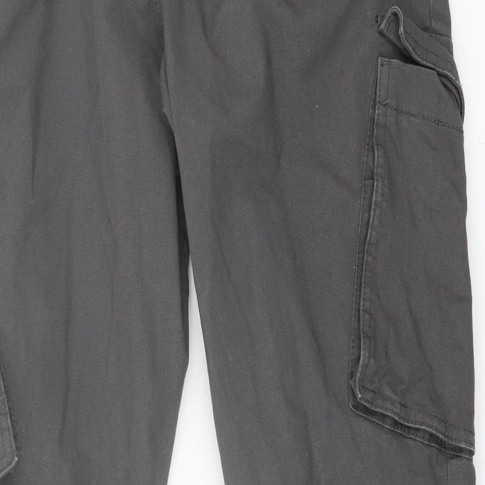 Denim & Co. Mens Grey  Cotton Cargo Trousers Size L L31 in Regular Tie
