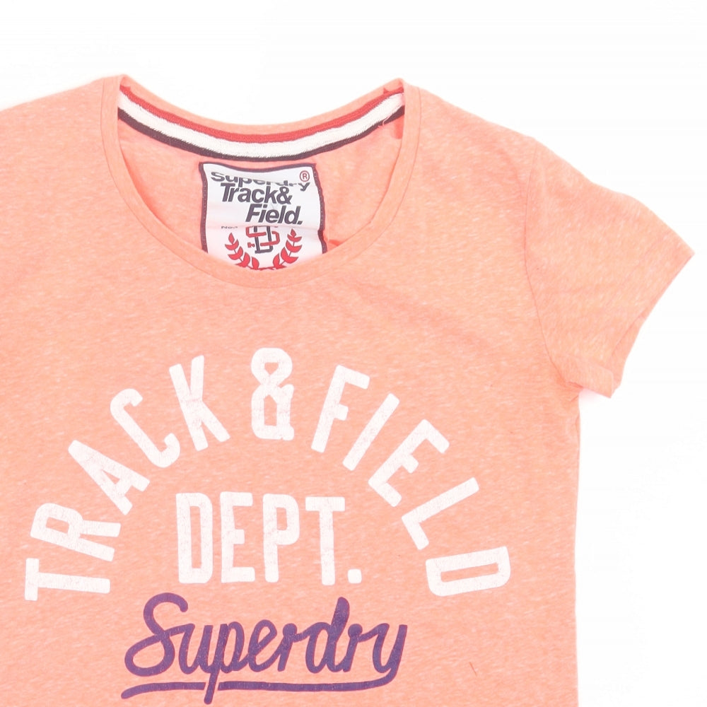 Superdry Mens Pink  Polyester  T-Shirt Size XS Crew Neck