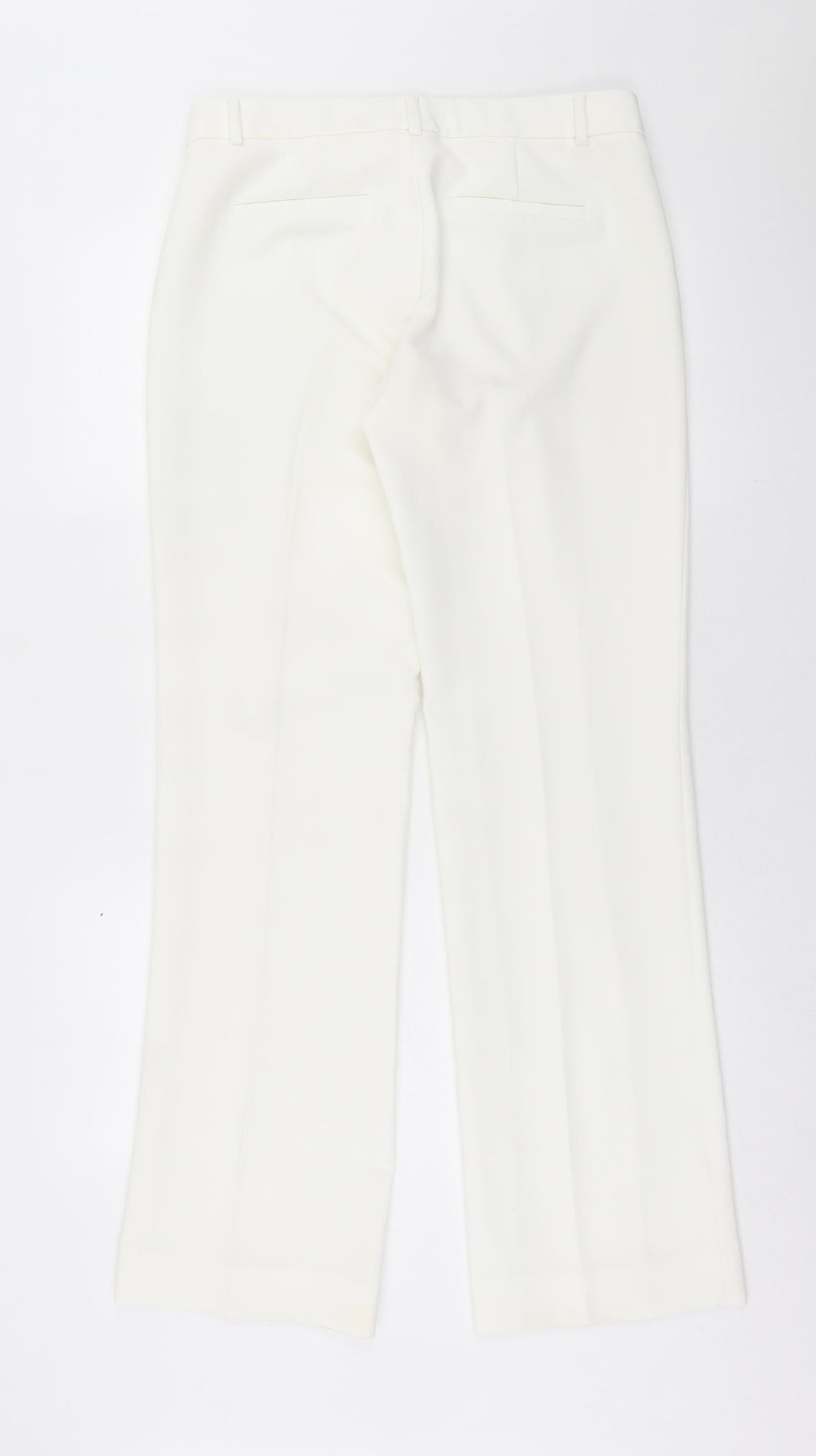Banana Republic Womens White  Polyester Trousers  Size 6 L32 in Regular Hook & Eye