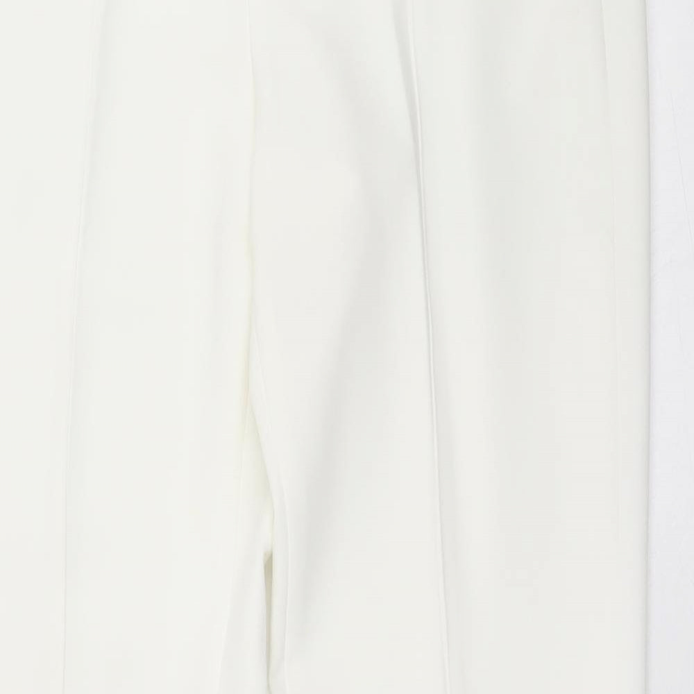 Banana Republic Womens White  Polyester Trousers  Size 6 L32 in Regular Hook & Eye