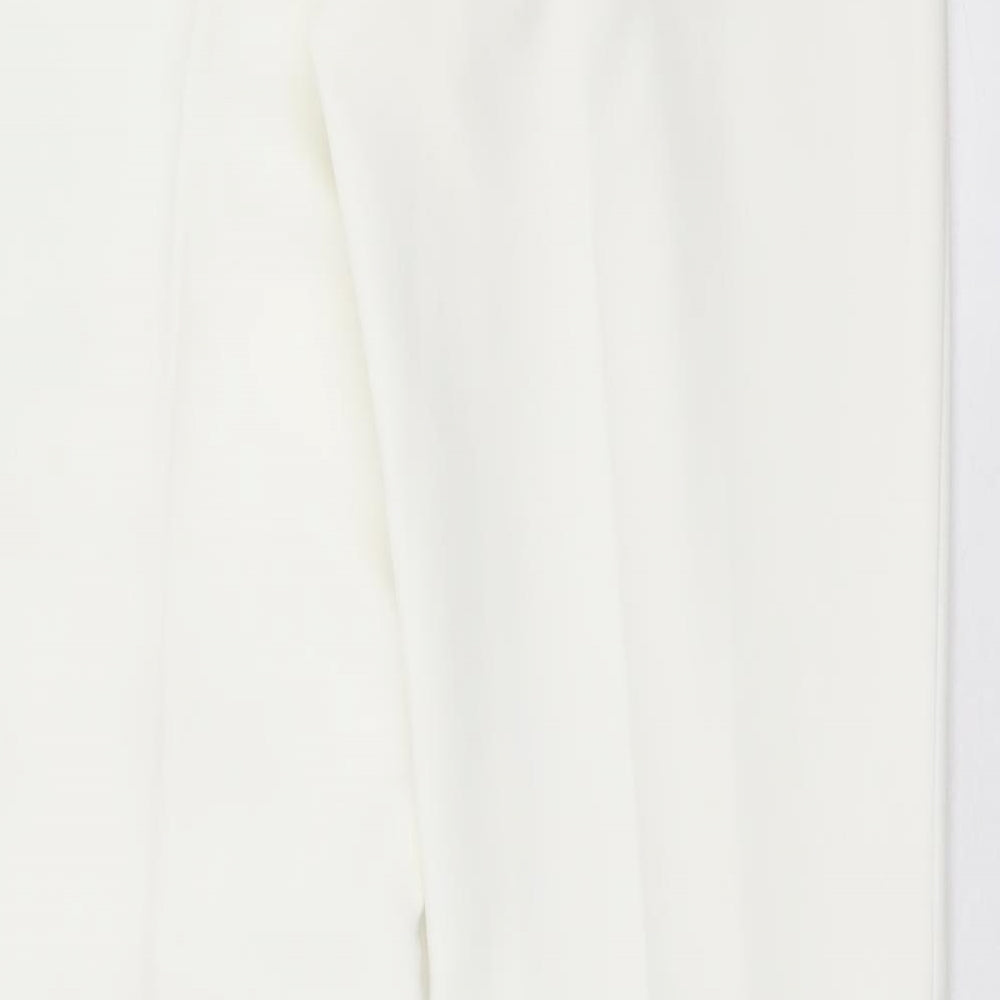 Banana Republic Womens White  Polyester Trousers  Size 6 L32 in Regular Hook & Eye