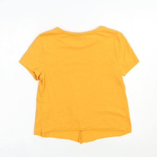 Primark Womens Yellow  Polyester Cropped T-Shirt Size XS Crew Neck - Mixed Emotions