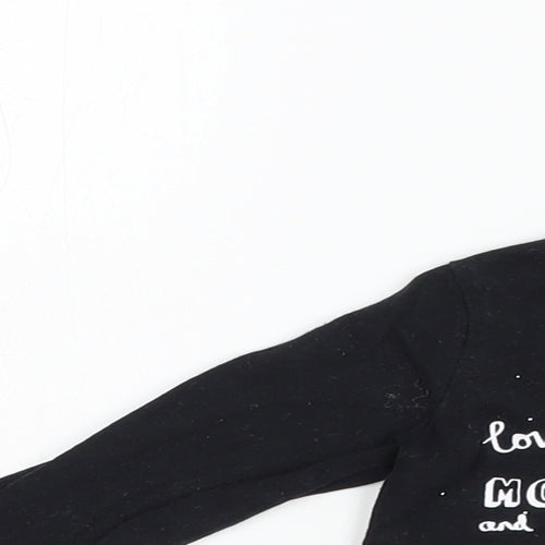 F&F Baby Black  Cotton Pullover T-Shirt Size 6-9 Months Crew Neck Snap - Mickey Mouse