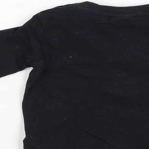 F&F Baby Black  Cotton Pullover T-Shirt Size 6-9 Months Crew Neck Snap - Mickey Mouse