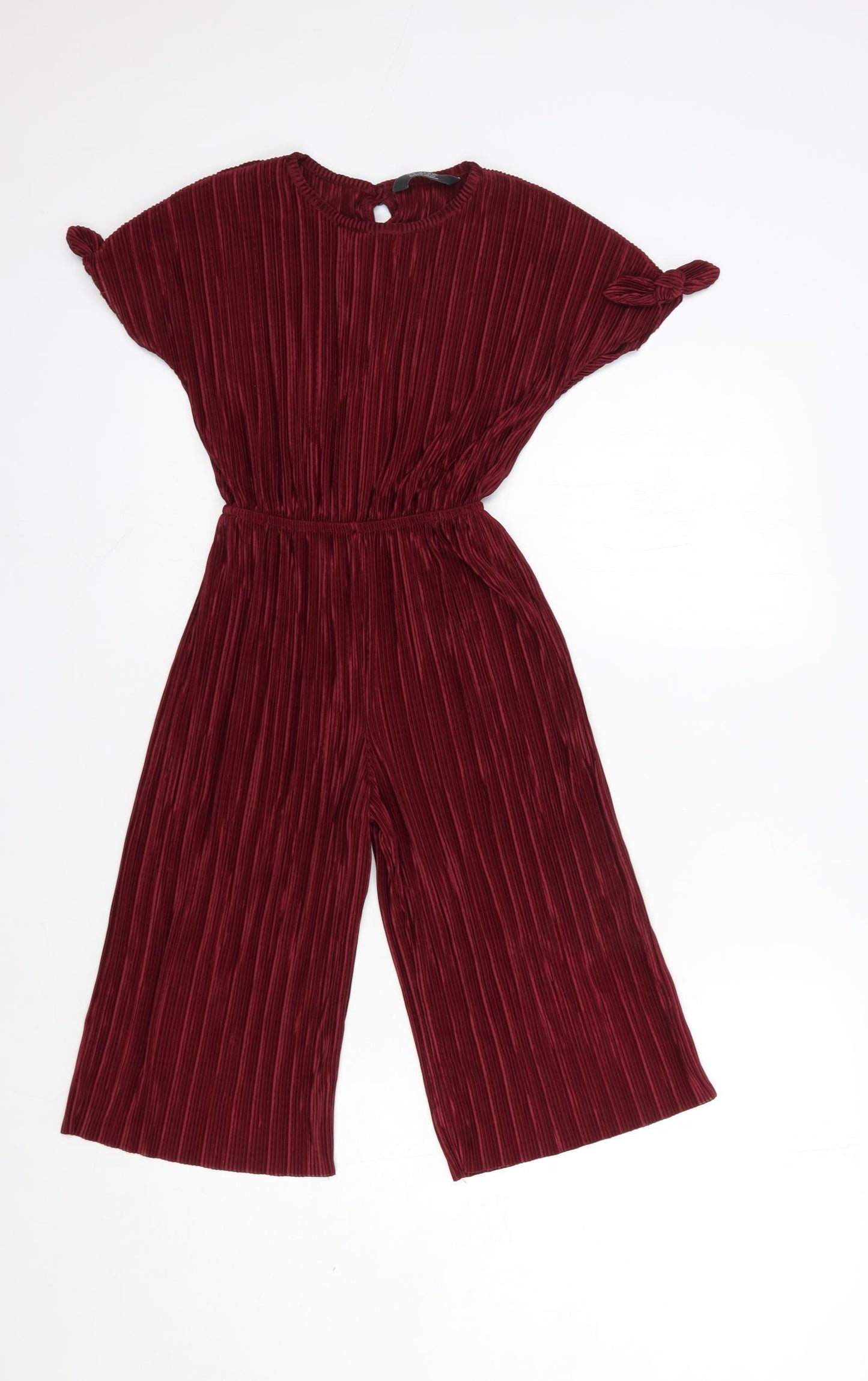 Primark Girls Red  Polyester Jumpsuit One-Piece Size 5-6 Years  Button