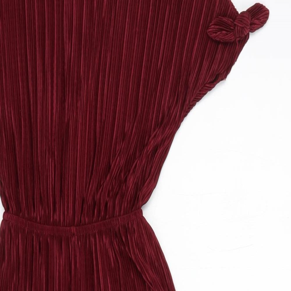 Primark Girls Red  Polyester Jumpsuit One-Piece Size 5-6 Years  Button