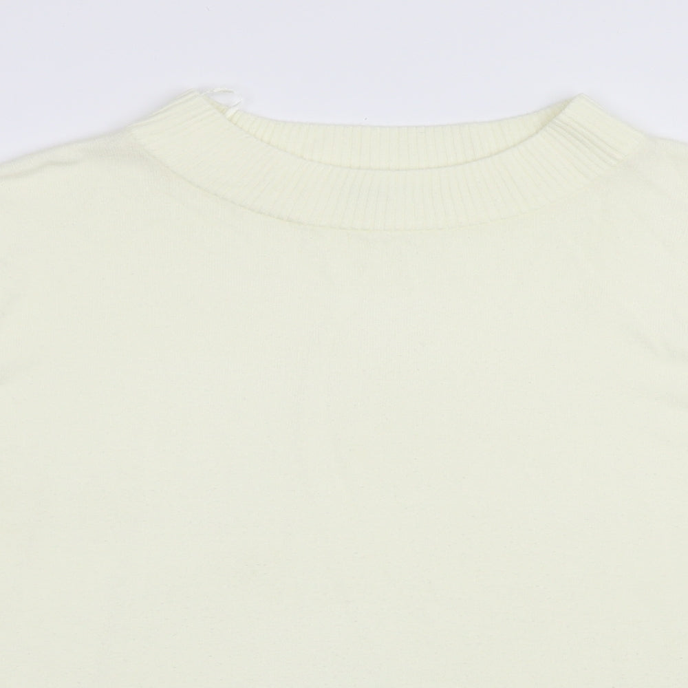 Damart Womens Ivory Mock Neck  Acrylic Pullover Jumper Size 2XL