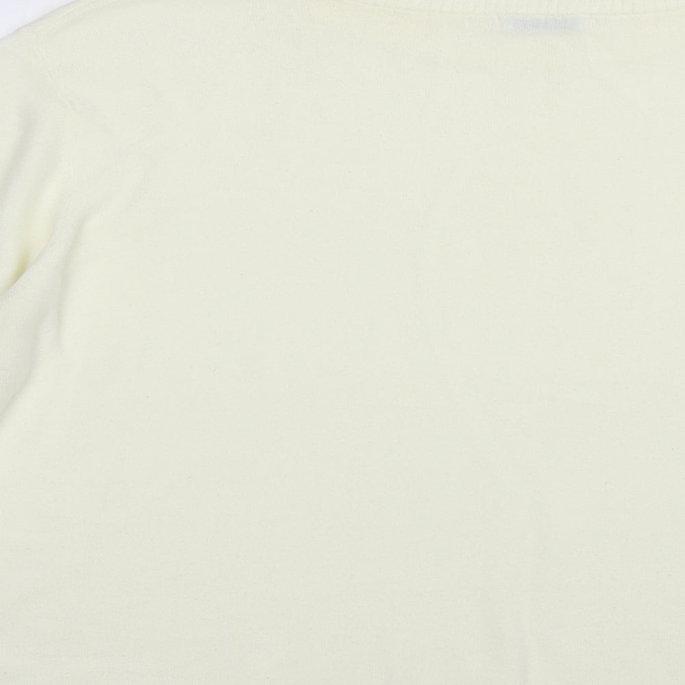 Damart Womens Ivory Mock Neck  Acrylic Pullover Jumper Size 2XL