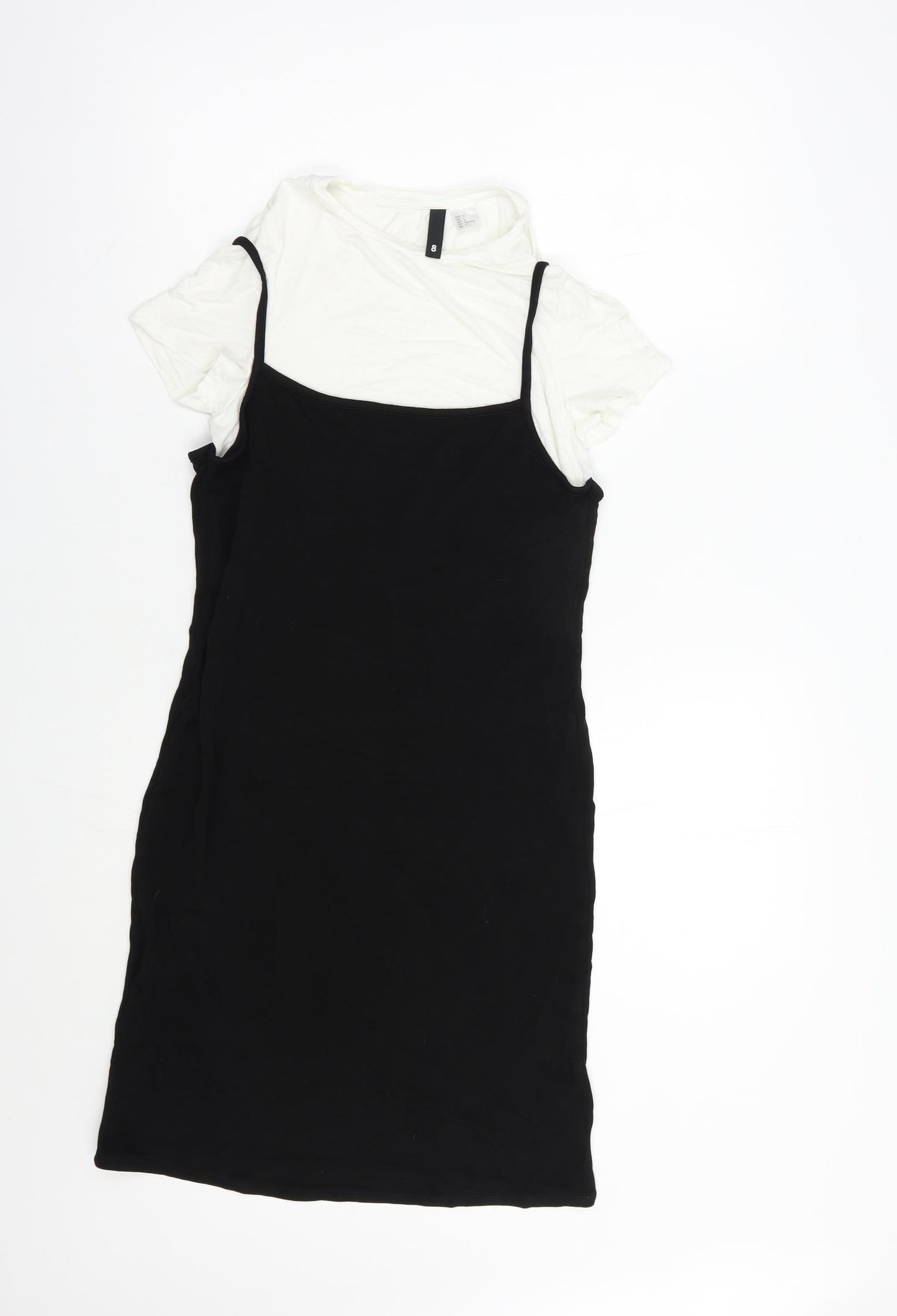 H&M Womens Black  Viscose Mini  Size 6  Crew Neck Pullover