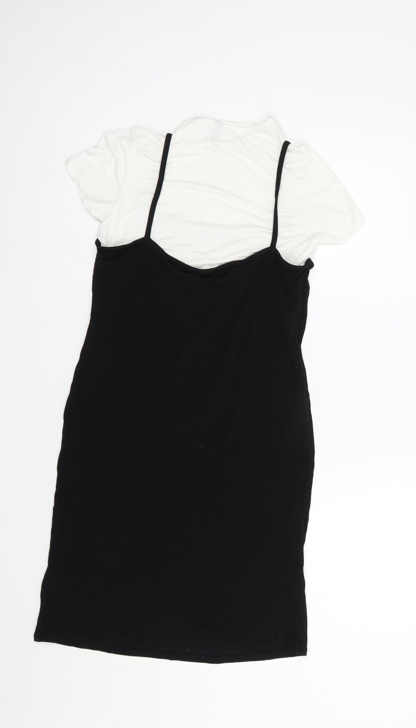 H&M Womens Black  Viscose Mini  Size 6  Crew Neck Pullover