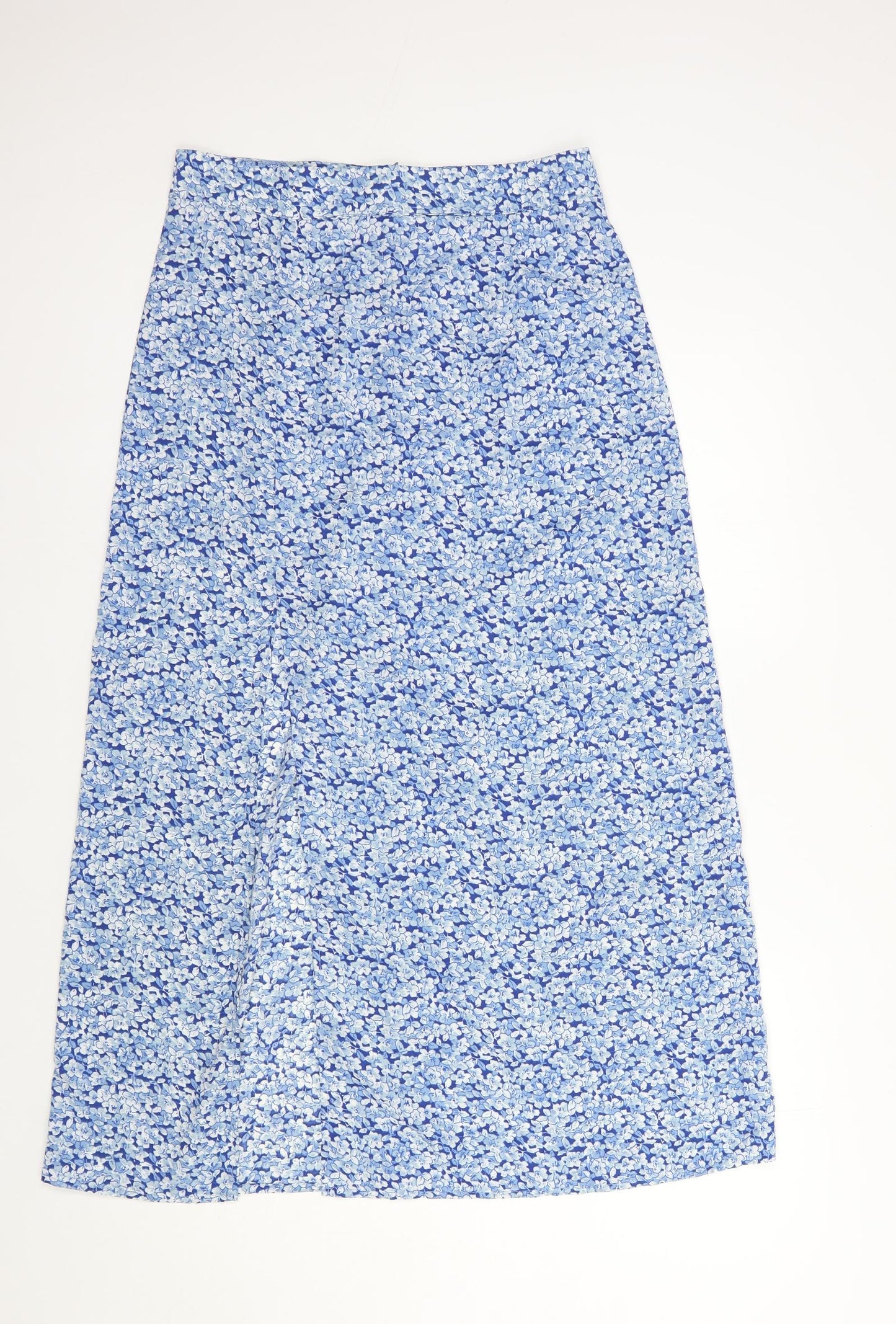 SheIn Womens Blue Floral Polyester Maxi Skirt Size M   Zip
