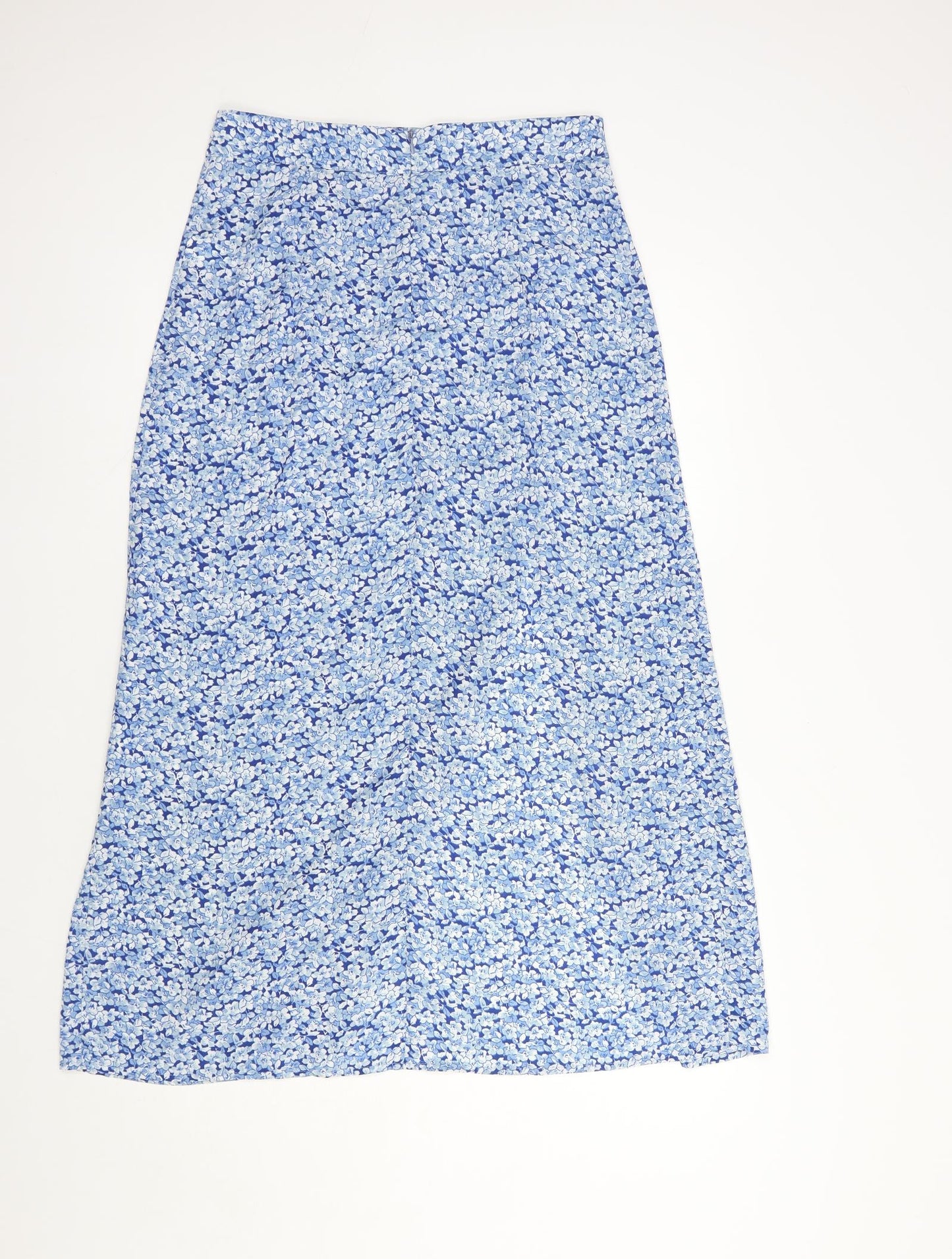 SheIn Womens Blue Floral Polyester Maxi Skirt Size M   Zip