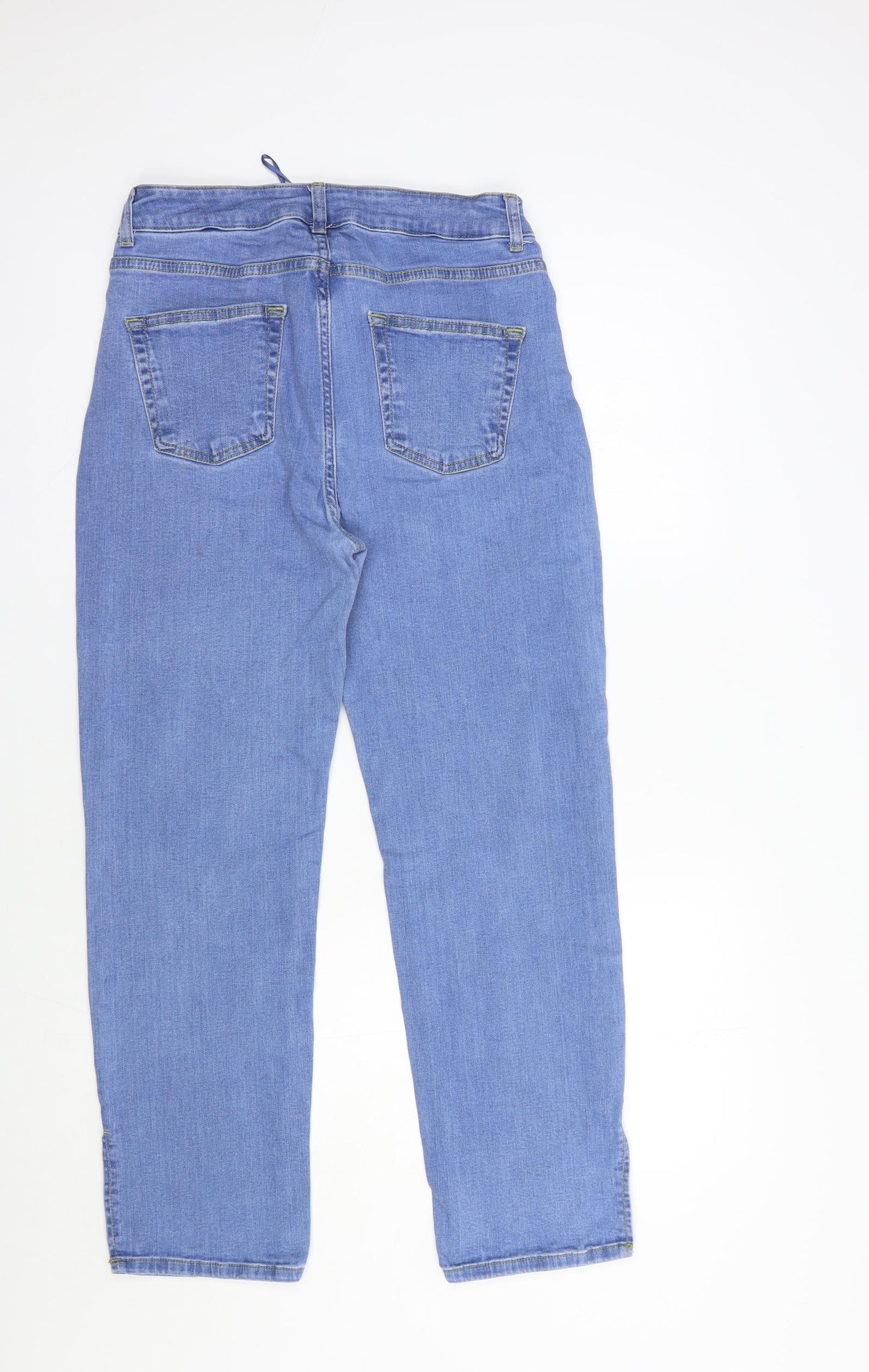 TU Womens Blue  Cotton Straight Jeans Size 12 L27 in Regular Button