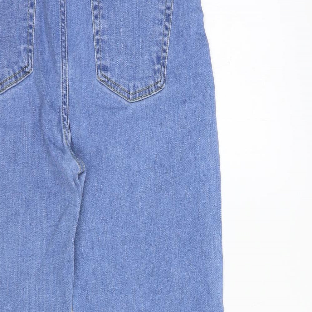 TU Womens Blue  Cotton Straight Jeans Size 12 L27 in Regular Button