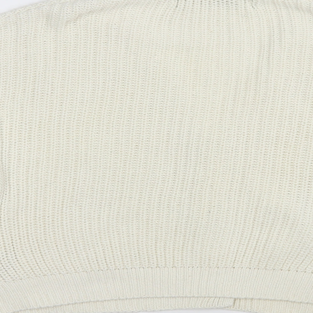 Primark Womens Ivory V-Neck  Cotton Cardigan Jumper Size 10