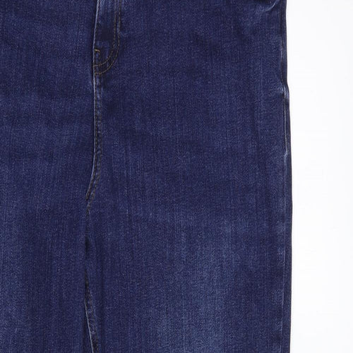 F&F Womens Blue  Cotton Straight Jeans Size 20 L30 in Regular Button