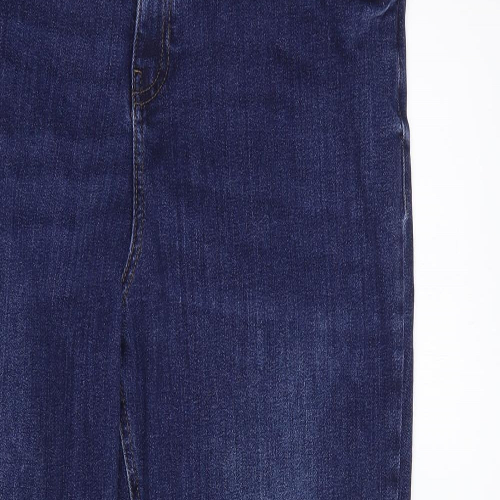 F&F Womens Blue  Cotton Straight Jeans Size 20 L30 in Regular Button