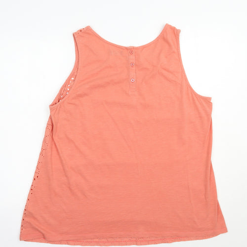 F&F Womens Orange  Cotton Basic Tank Size 20 Scoop Neck