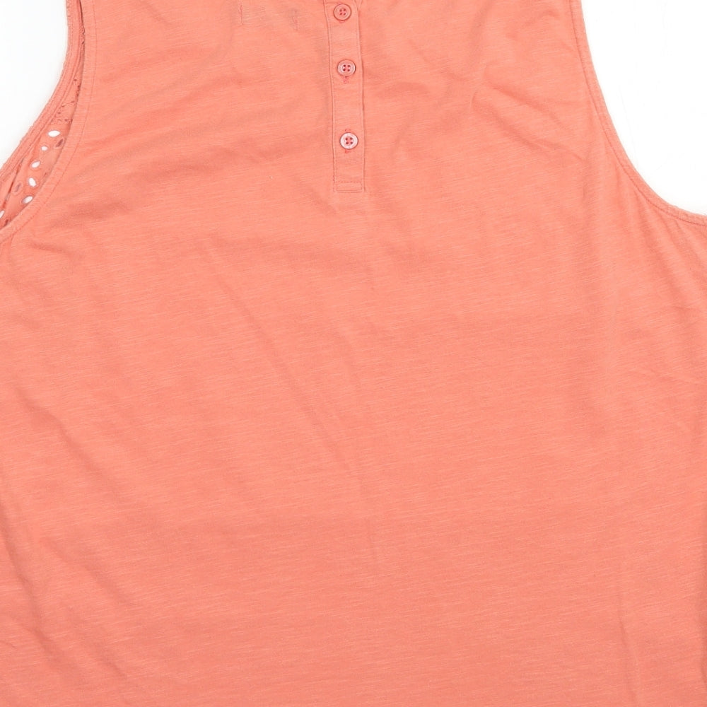 F&F Womens Orange  Cotton Basic Tank Size 20 Scoop Neck