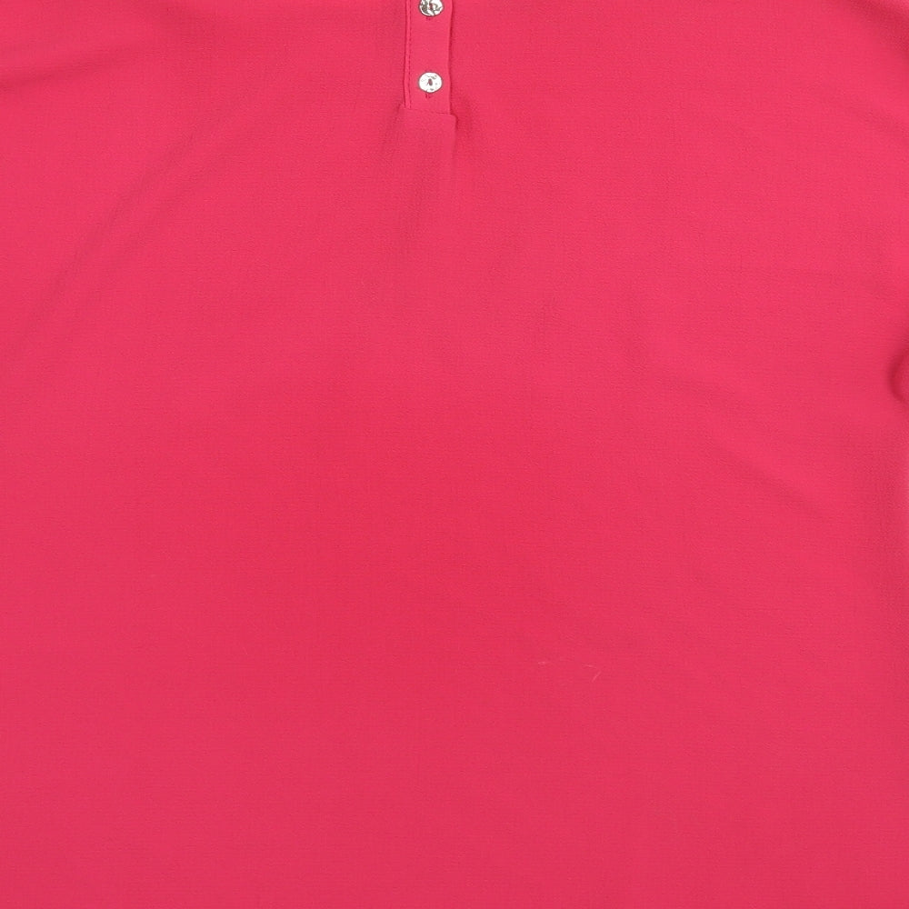 Dorothy Perkins Womens Pink  Polyester Basic Blouse Size 14 Boat Neck