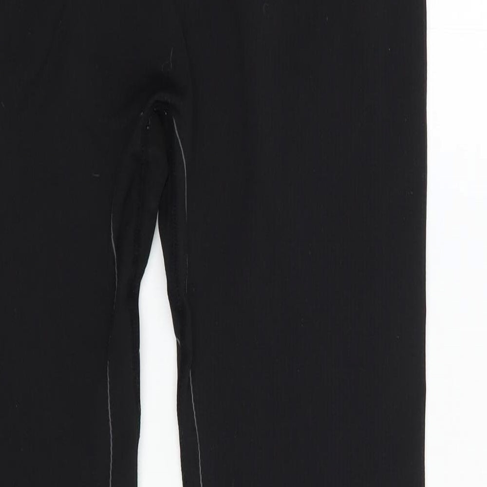 Crane Womens Black Striped Polyester Compression Leggings Size L L27 in Regular