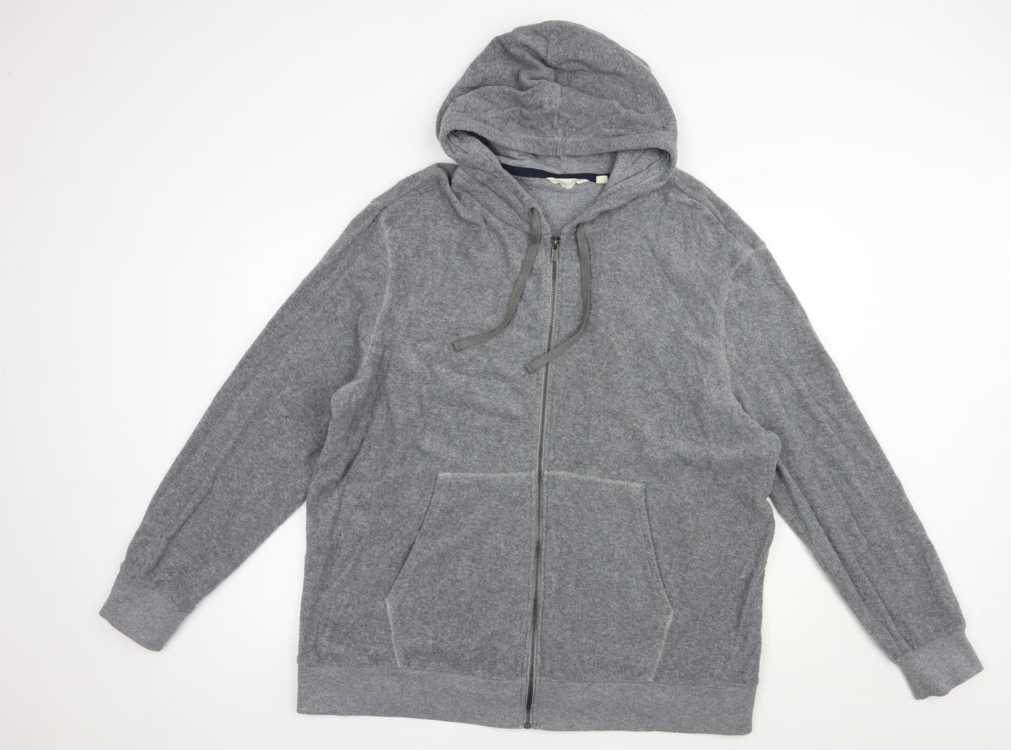 Marks and Spencer Mens Grey  Cotton Full Zip Hoodie Size 2XL