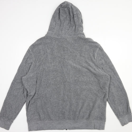 Marks and Spencer Mens Grey  Cotton Full Zip Hoodie Size 2XL