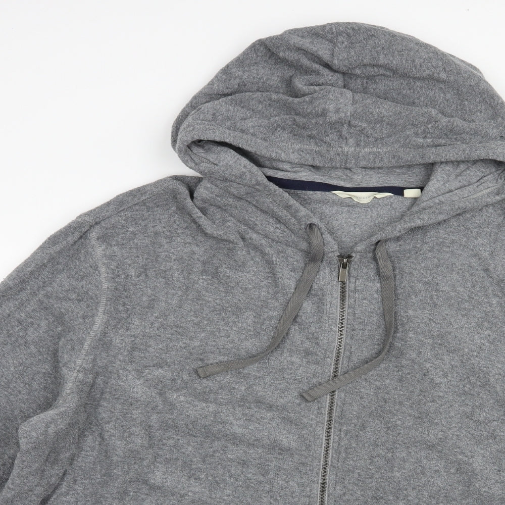 Marks and Spencer Mens Grey  Cotton Full Zip Hoodie Size 2XL