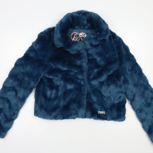 Lipsy London Womens Green   Jacket  Size 14  Button - Faux Fur