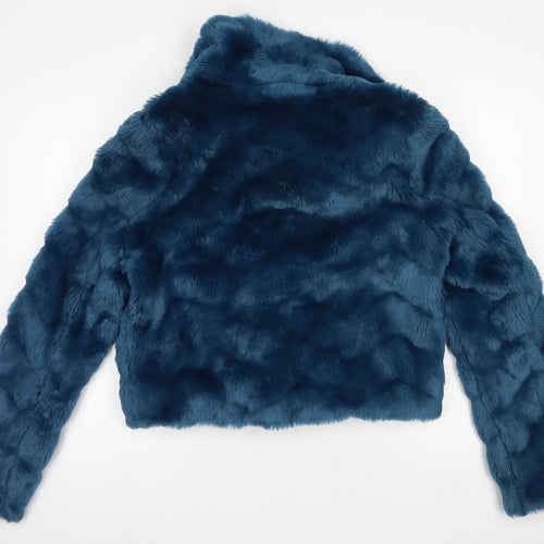 Lipsy London Womens Green   Jacket  Size 14  Button - Faux Fur