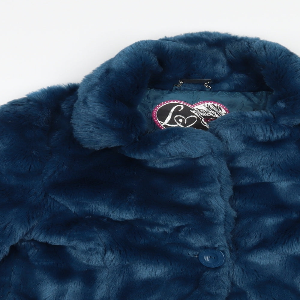 Lipsy London Womens Green   Jacket  Size 14  Button - Faux Fur
