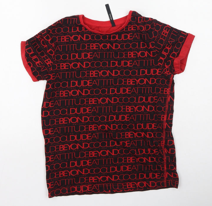 George  Boys Multicoloured  Cotton Basic Button-Up Size 10-11 Years Round Neck