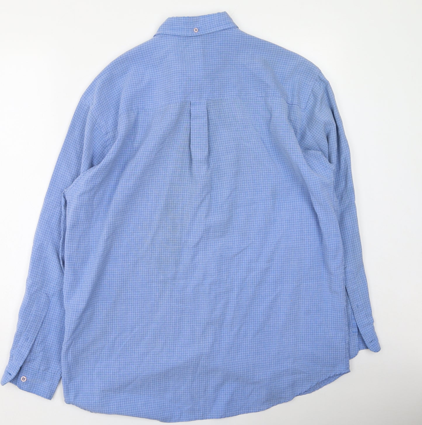 Gianni Vironi Mens Blue  Polyester  Button-Up Size M Collared