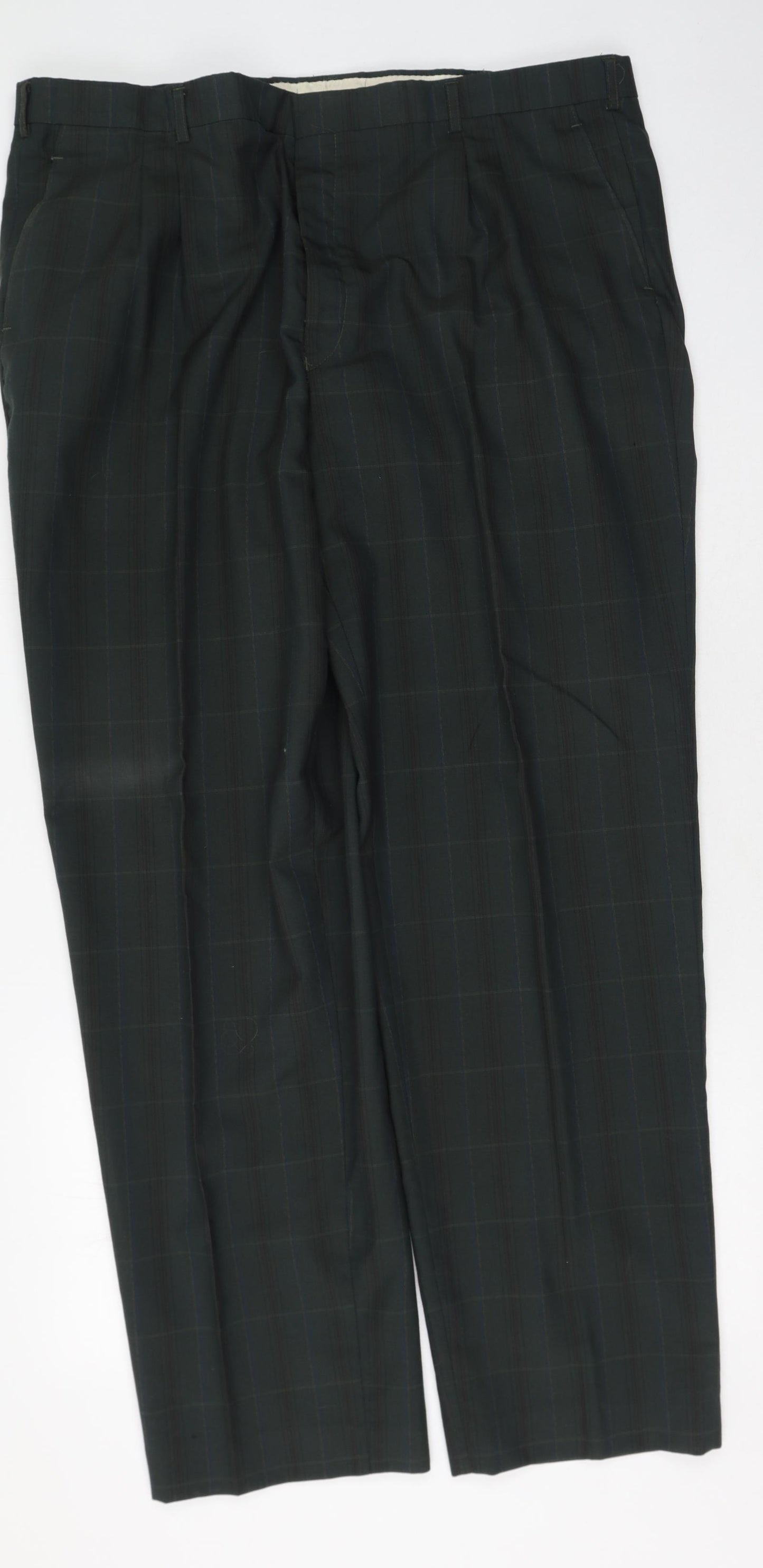 REVIRA Mens Multicoloured Plaid Polyester Trousers  Size 42 in L25 in Regular