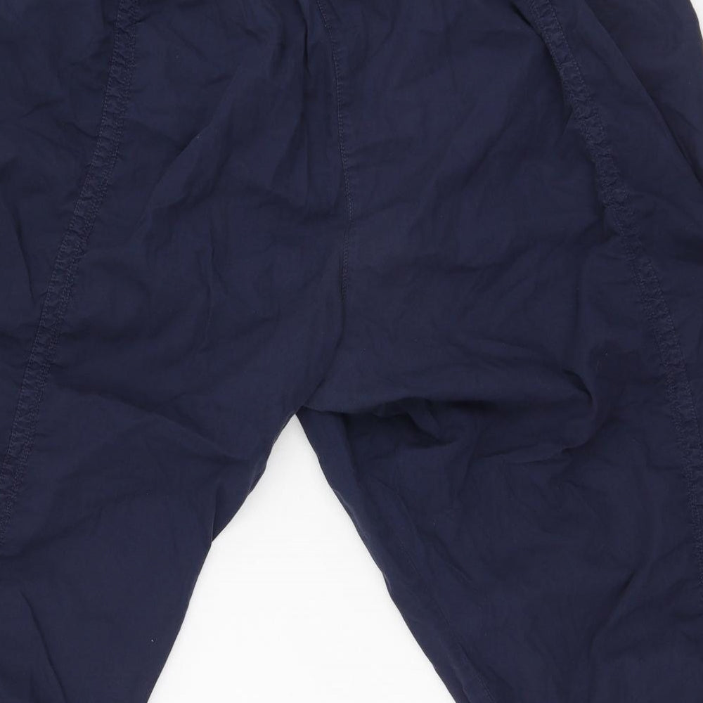 Bonmarché Womens Blue  Cotton Cropped Trousers Size 24 L28 in Regular