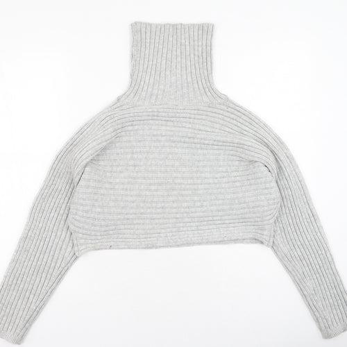 New Look Womens Grey High Neck  Acrylic Pullover Jumper Size L